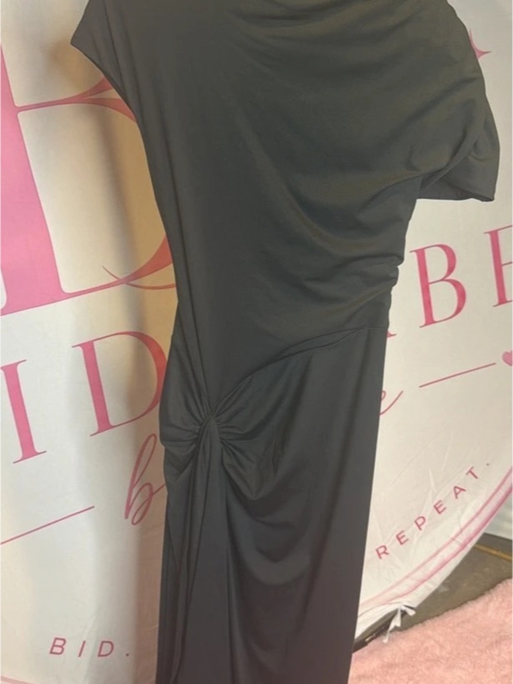 Ruched Black Maxi Dress